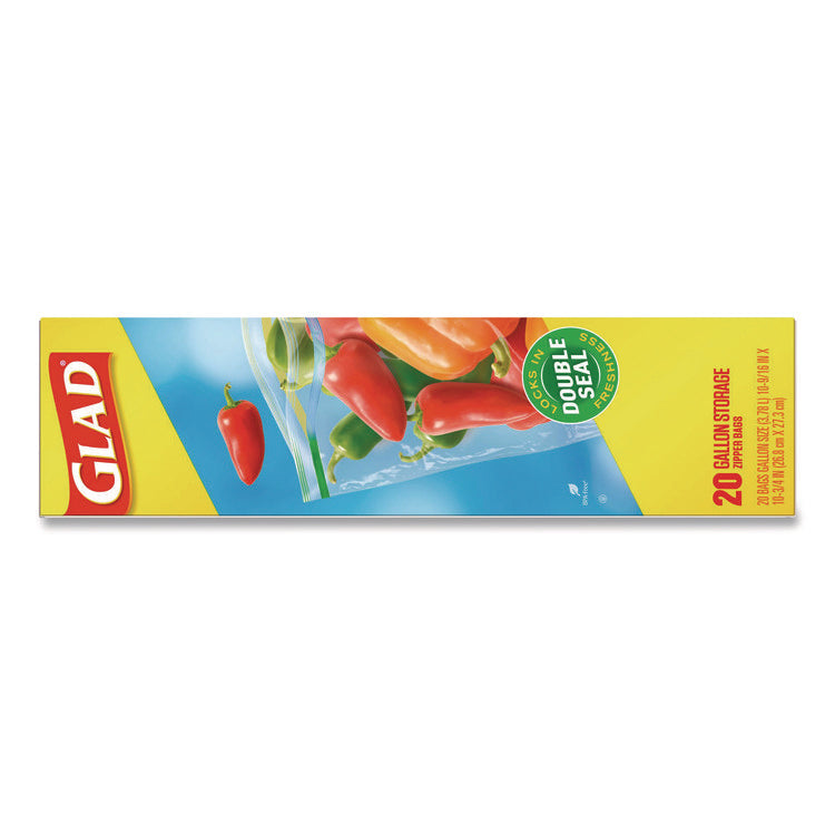 Zipper Food Storage Plastic Bags, Gallon Size, 10.75 x 10.19, Clear, 20 Bags/Box, 12 Boxes/Carton