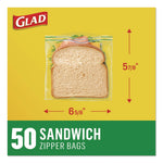 Zipper Food Storage Plastic Sandwich Bags, 6.63 x 5.88, Clear, 50 Bags/Box
