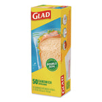 Zipper Food Storage Plastic Sandwich Bags, 6.63 x 5.88, Clear, 50 Bags/Box