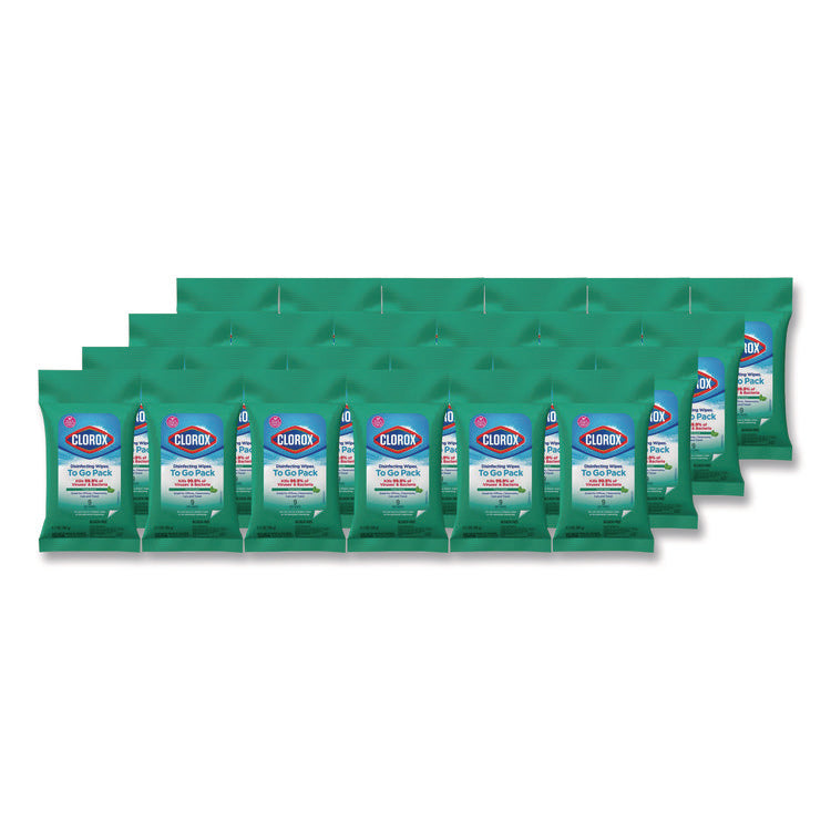 Disinfecting Wipes, On the Go Bleach Free Travel Wipes, 1-Ply, 6.53 x 2.79, Fresh Scent, White, 9/Pack, 24 Packs/Carton