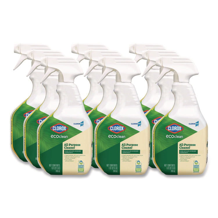 Clorox Pro EcoClean All-Purpose Cleaner, Unscented, 32 oz Spray Bottle, 9/Carton