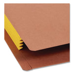 Redrope Drop-Front End Tab File Pockets, Fully Lined 6.5" High Gussets, 3.5" Expansion, Letter Size, Redrope/Yellow, 10/Box