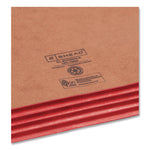 Redrope Drop-Front End Tab File Pockets, Fully Lined 6.5" High Gussets, 3.5" Expansion, Legal Size, Redrope/Red, 10/Box