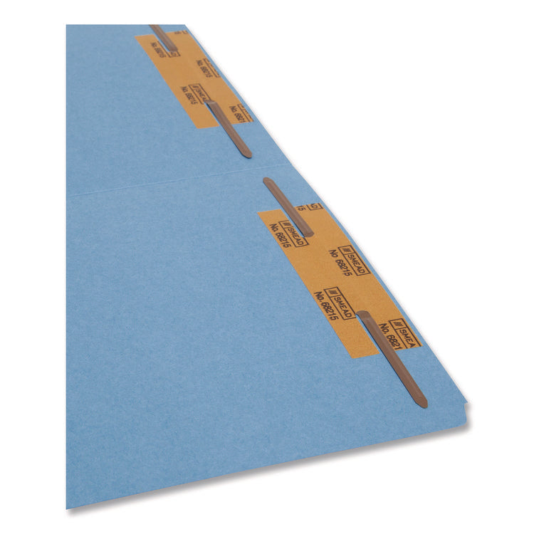 Reinforced Self-Adhesive Two-Prong Fastener Base and Compressor Sets, 2" Capacity, 2.75" Center to Center, Brown, 100/Box