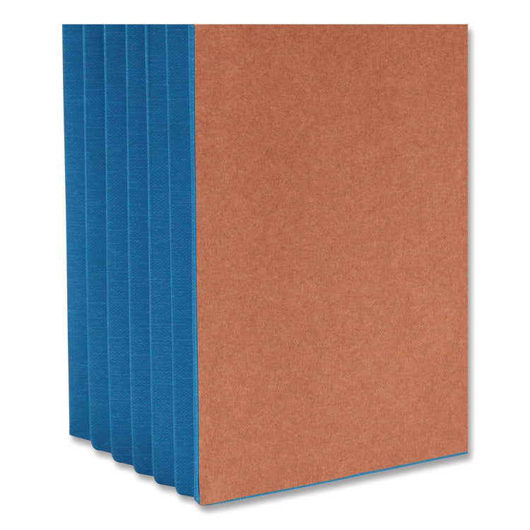 Redrope Drop-Front End Tab File Pockets, Fully Lined 6.5" High Gussets, 5.25" Expansion, Letter Size, Redrope/Blue, 10/Box