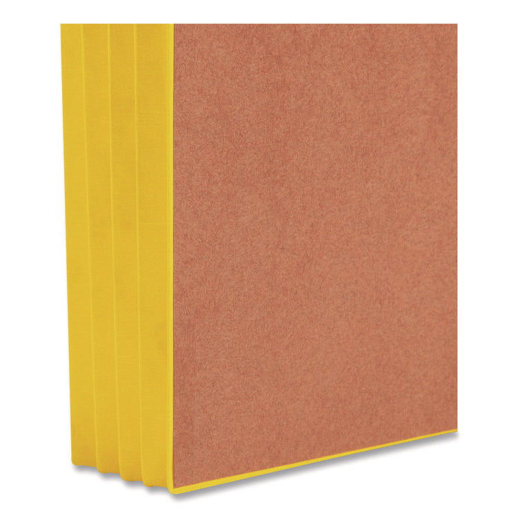 Redrope Drop-Front End Tab File Pockets, Fully Lined 6.5" High Gussets, 3.5" Expansion, Legal Size, Redrope/Yellow, 10/Box