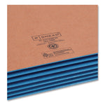 Redrope Drop-Front End Tab File Pockets, Fully Lined 6.5" High Gussets, 5.25" Expansion, Letter Size, Redrope/Blue, 10/Box