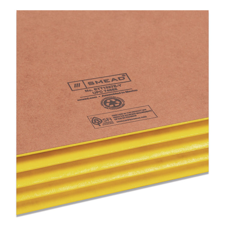 Redrope Drop-Front End Tab File Pockets, Fully Lined 6.5" High Gussets, 3.5" Expansion, Legal Size, Redrope/Yellow, 10/Box