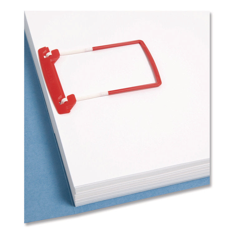 U-Clip Bonded Fasteners, 2" Capacity, 2.75" Center To Center, Red/white, 100/box