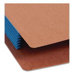 Redrope Drop-Front End Tab File Pockets, Fully Lined 6.5" High Gussets, 5.25" Expansion, Legal Size, Redrope/Blue, 10/Box