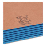 Redrope Drop-Front End Tab File Pockets, Fully Lined 6.5" High Gussets, 5.25" Expansion, Legal Size, Redrope/Blue, 10/Box