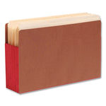 Redrope Drop-Front End Tab File Pockets, Fully Lined 6.5" High Gussets, 5.25" Expansion, Legal Size, Redrope/Red, 10/Box