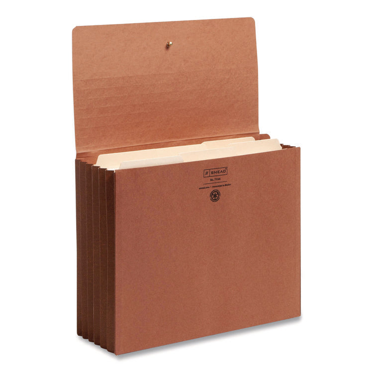 Redrope End Tab Wallets, 5.25" Expansion, 1 Section, Elastic Cord Closure, Straight Tabs, Letter Size, Redrope, 10/Box