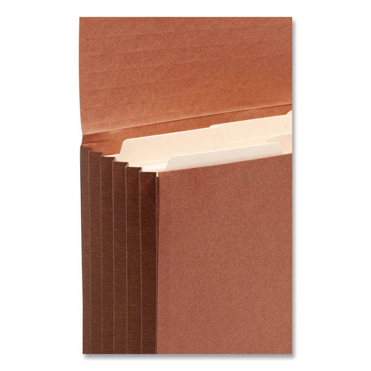 Redrope End Tab Wallets, 5.25" Expansion, 1 Section, Elastic Cord Closure, Straight Tabs, Letter Size, Redrope, 10/Box