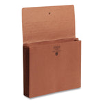 Redrope End Tab Wallets, 5.25" Expansion, 1 Section, Elastic Cord Closure, Straight Tabs, Letter Size, Redrope, 10/Box