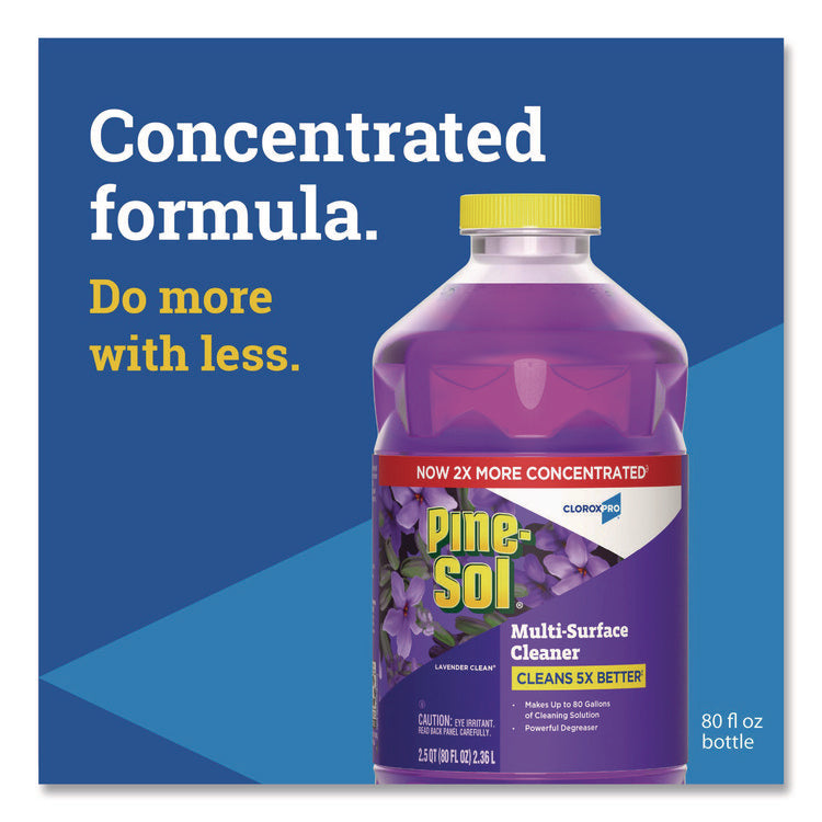 CloroxPro Multi-Surface Cleaner Concentrated, Lavender Clean Scent, 80 oz Bottle, 3/Carton