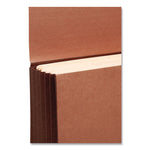 TUFF Expanding Wallets, 5.25" Expansion, 1 Section, Elastic Cord Closure, Legal Size, Redrope