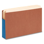 Redrope Drop-Front End Tab File Pockets, Fully Lined 6.5" High Gussets, 3.5" Expansion, Legal Size, Redrope/Blue, 10/Box