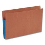 Redrope Drop-Front End Tab File Pockets, Fully Lined 6.5" High Gussets, 3.5" Expansion, Legal Size, Redrope/Blue, 10/Box