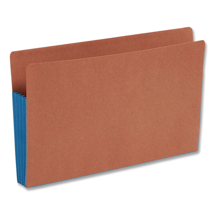 Redrope Drop-Front End Tab File Pockets, Fully Lined 6.5" High Gussets, 3.5" Expansion, Legal Size, Redrope/Blue, 10/Box
