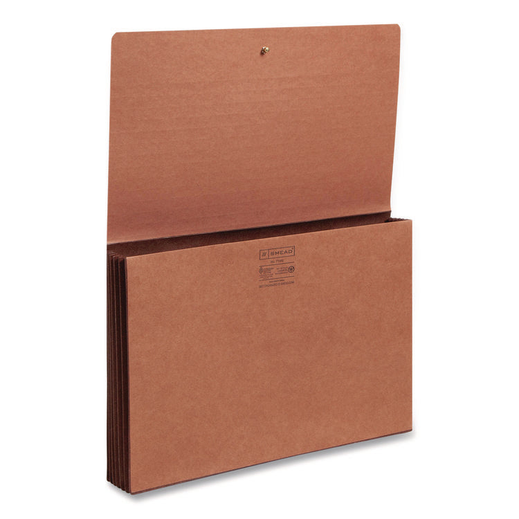 TUFF Expanding Wallets, 5.25" Expansion, 1 Section, Elastic Cord Closure, Legal Size, Redrope