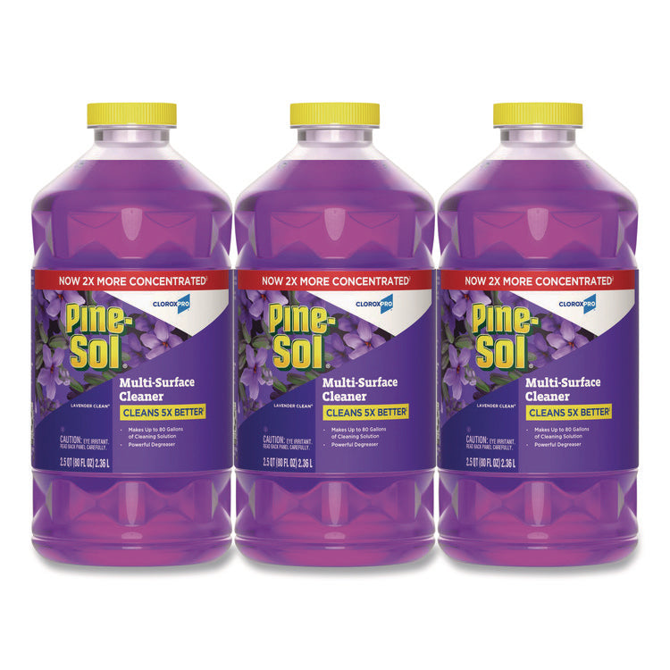 CloroxPro Multi-Surface Cleaner Concentrated, Lavender Clean Scent, 80 oz Bottle, 3/Carton