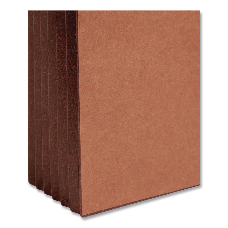 TUFF Expanding Wallets, 5.25" Expansion, 1 Section, Elastic Cord Closure, Legal Size, Redrope