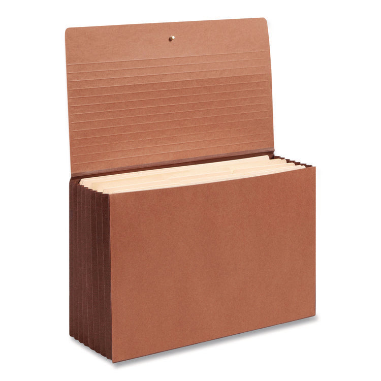 TUFF Expanding Wallets, 7" Expansion, 1 Section, Elastic Cord Closure, Legal Size, Redrope