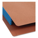 Redrope Drop-Front End Tab File Pockets, Fully Lined 6.5" High Gussets, 3.5" Expansion, Legal Size, Redrope/Blue, 10/Box