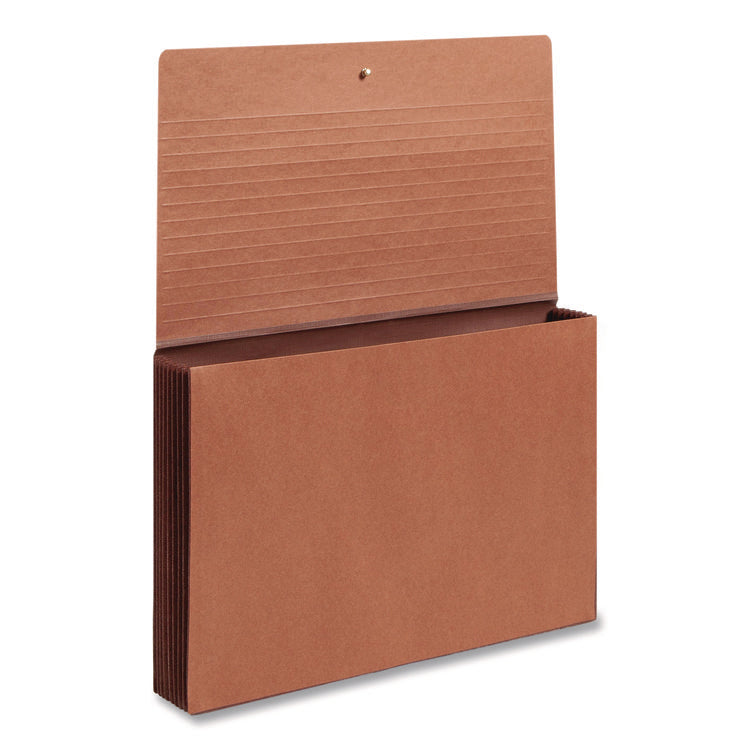 TUFF Expanding Wallets, 7" Expansion, 1 Section, Elastic Cord Closure, Legal Size, Redrope