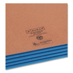 Redrope Drop-Front End Tab File Pockets, Fully Lined 6.5" High Gussets, 3.5" Expansion, Legal Size, Redrope/Blue, 10/Box