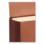 TUFF Expanding Wallets, 7" Expansion, 1 Section, Elastic Cord Closure, Legal Size, Redrope