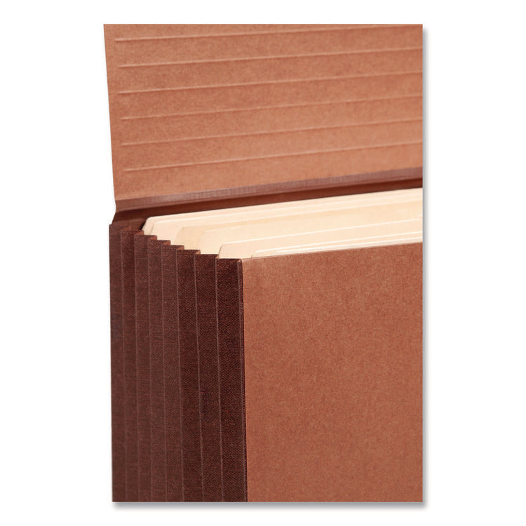 TUFF Expanding Wallets, 7" Expansion, 1 Section, Elastic Cord Closure, Legal Size, Redrope