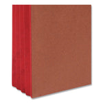 Redrope Drop-Front End Tab File Pockets, Fully Lined 6.5" High Gussets, 3.5" Expansion, Letter Size, Redrope/Red, 10/Box