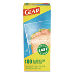 Fold Top Food Storage Plastic Sandwich Bags, 6.5 x 5.5, Clear, 180 Bags/Box, 12 Boxes/Carton