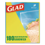 Fold Top Food Storage Plastic Sandwich Bags, 6.5 x 5.5, Clear, 180 Bags/Box, 12 Boxes/Carton