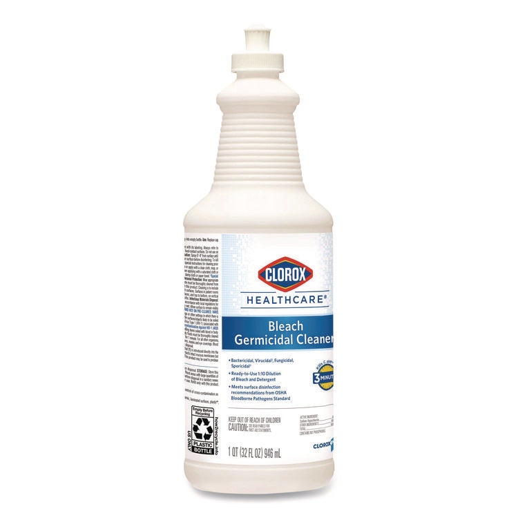 Bleach Germicidal Cleaner, 32 Oz Pull-Top Bottle, 6/carton