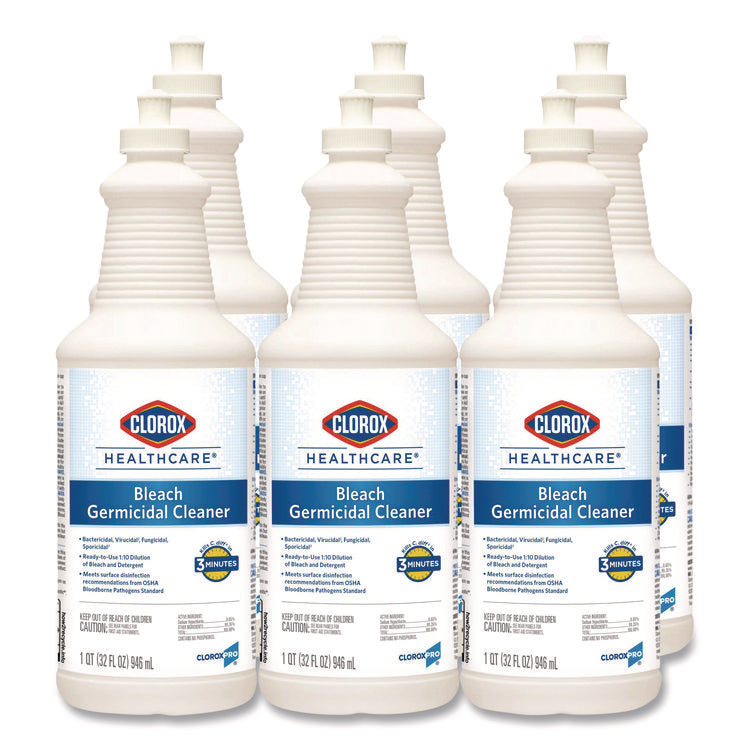Bleach Germicidal Cleaner, 32 Oz Pull-Top Bottle, 6/carton