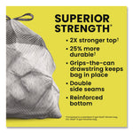 ForceFlex MaxStrength Tall Kitchen Drawstring Trash Bags, 13 gal, Fresh Clean Scent, 24 x 28, White, 34/Box, 6 Boxes/Carton
