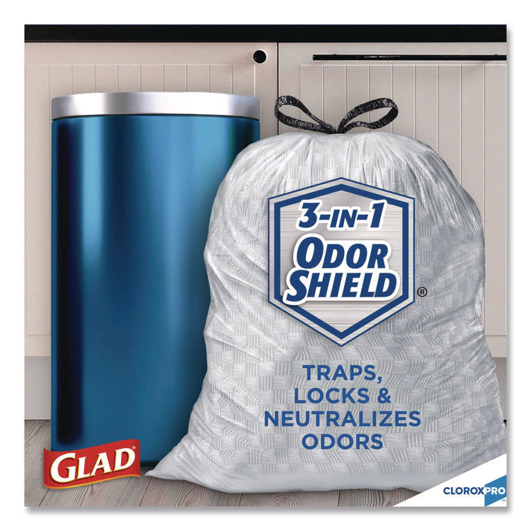 CloroxPro ForceFlex Tall Kitchen Drawstring Trash Bags, 13 gal, 23.75 x 24.88, Gray, 100/Box