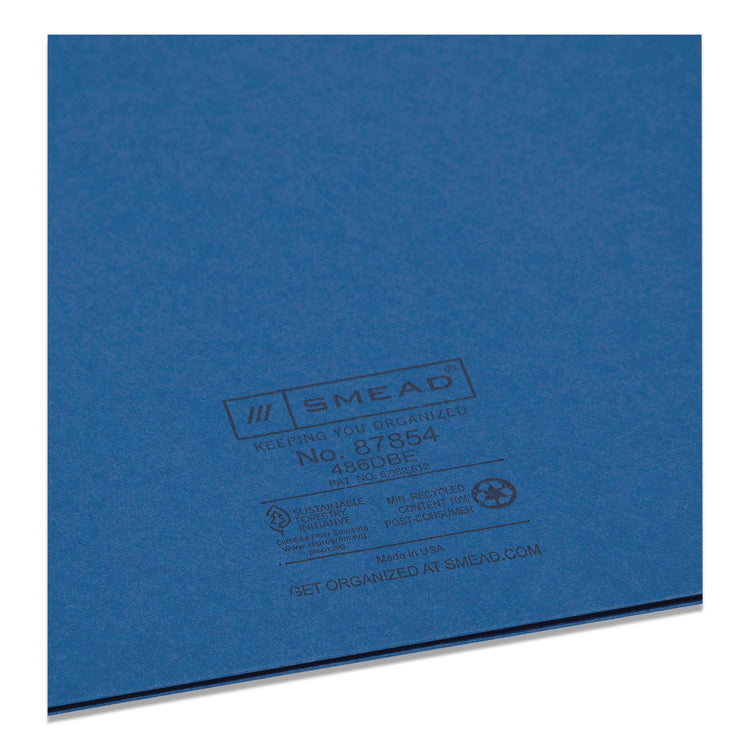 Two-Pocket Folder, Textured Paper, 100-Sheet Capacity, 11 X 8.5, Dark Blue, 25/box