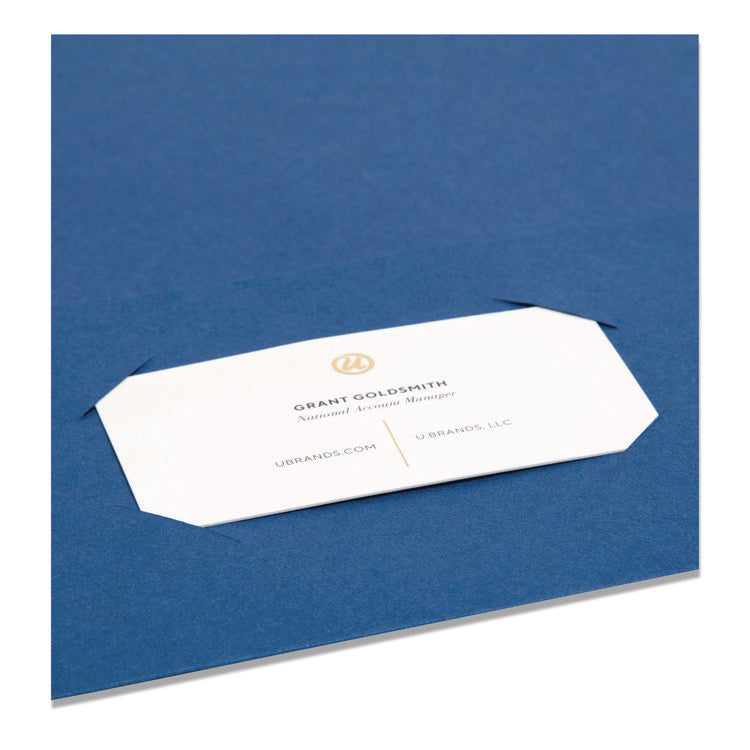 Two-Pocket Folder, Textured Paper, 100-Sheet Capacity, 11 X 8.5, Dark Blue, 25/box