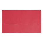 Two-Pocket Folder, Textured Paper, 100-Sheet Capacity, 11 X 8.5, Red, 25/box