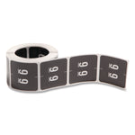 Numerical End Tab File Folder Labels, 9, 1.5 X 1.5, Black, 250/roll