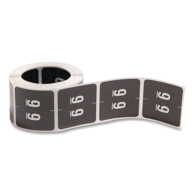 Numerical End Tab File Folder Labels, 9, 1.5 X 1.5, Black, 250/roll