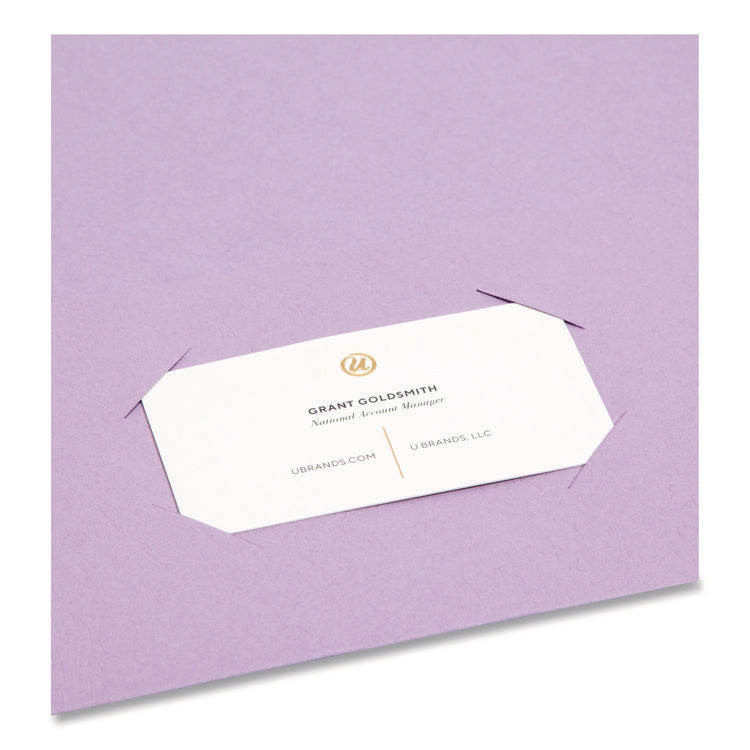 Two-Pocket Folder, Textured Paper, 100-Sheet Capacity, 11 X 8.5, Lavender, 25/box
