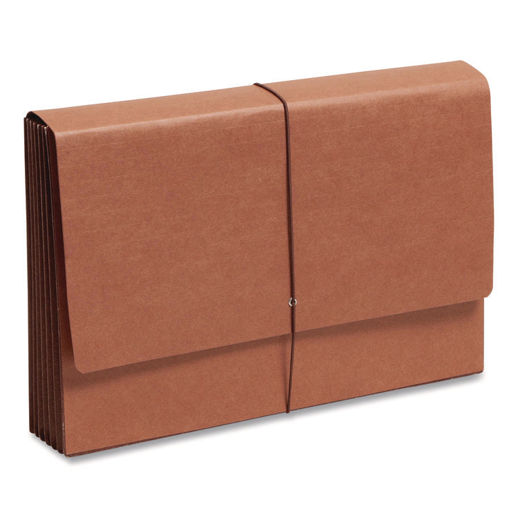 TUFF Expanding Wallets, 5.25" Expansion, 1 Section, Elastic Cord Closure, Legal Size, Redrope