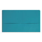 Two-Pocket Folder, Textured Paper, 100-Sheet Capacity, 11 X 8.5, Teal, 25/box