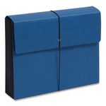 Extra-Wide Expanding Wallets with Elastic Cord, 5.25" Expansion, 1 Section, Elastic Cord Closure, Letter Size, Navy Blue