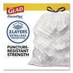 ForceFlex Tall Kitchen Drawstring Trash Bags, 13 gal, Gain Lavender with Febreze Freshness, 10.18 x 9.81, White, 110/Box